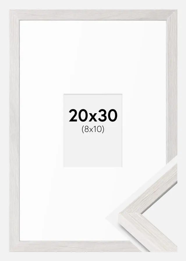 Rám Ares Bílý Dub 20x30 cm - Pasparty Bílý 9x11 cm