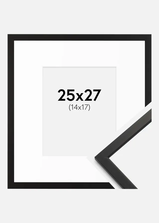 Rám Edsbyn černý 25x27 cm - Pasparty Bílý 15x18 cm