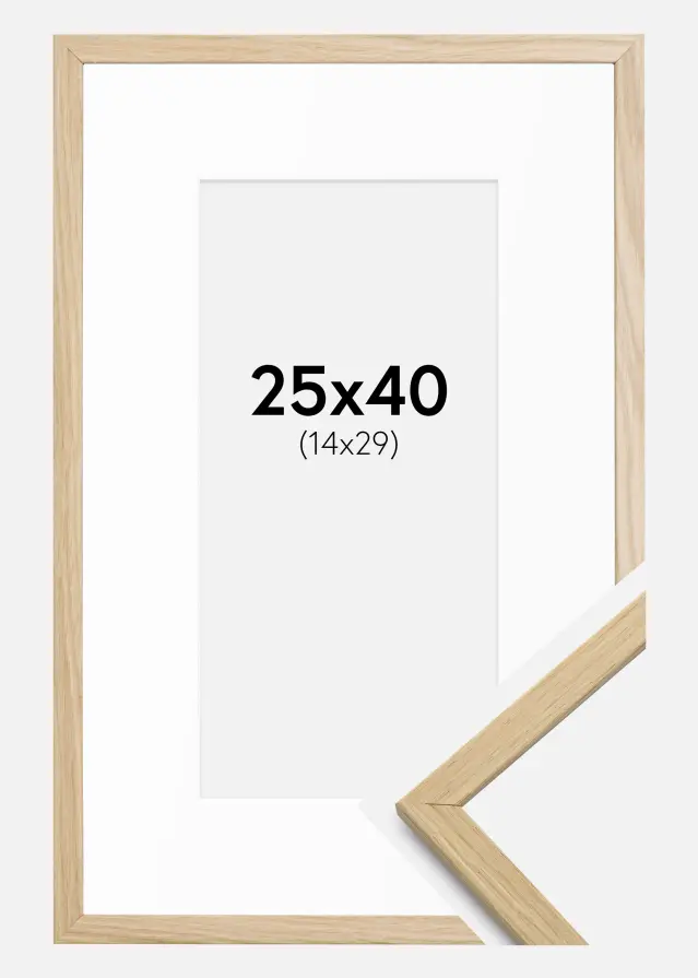 Rám Edsbyn Dub 25x40 cm - Pasparty Bílý 15x30 cm