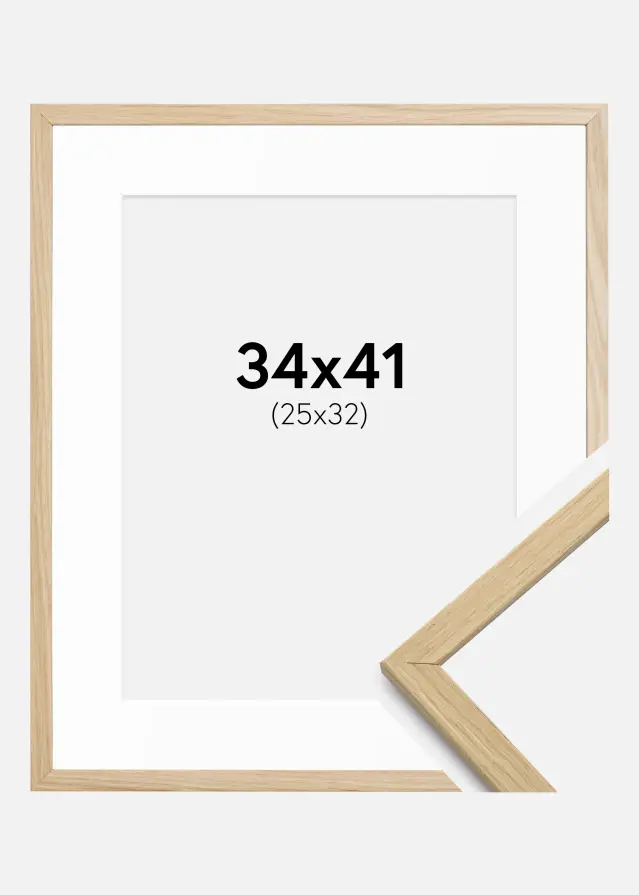 Rám Edsbyn Dub 34x41 cm - Pasparty Bílý 26x33 cm