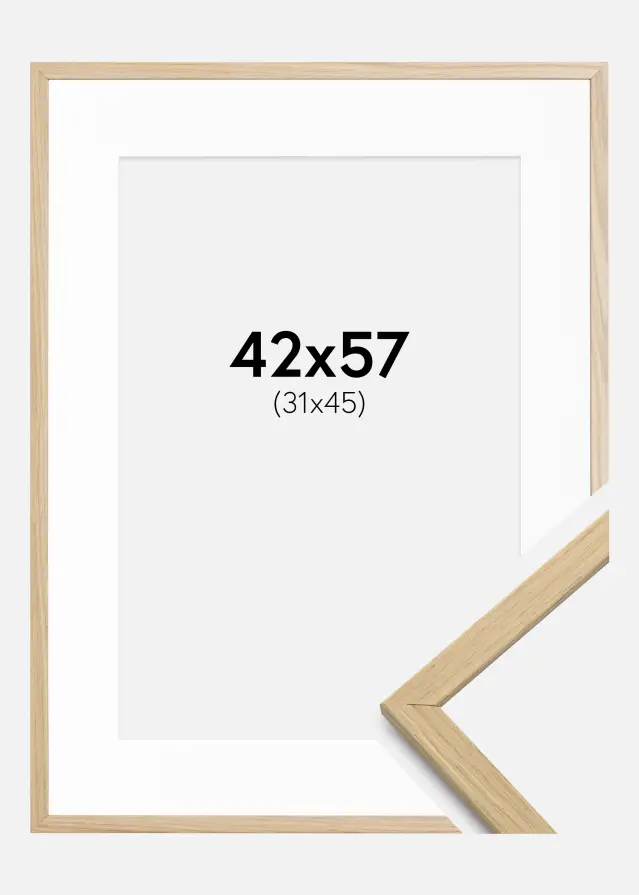 Rám Edsbyn Dub 42x57 cm - Pasparty Bílý 32x46 cm