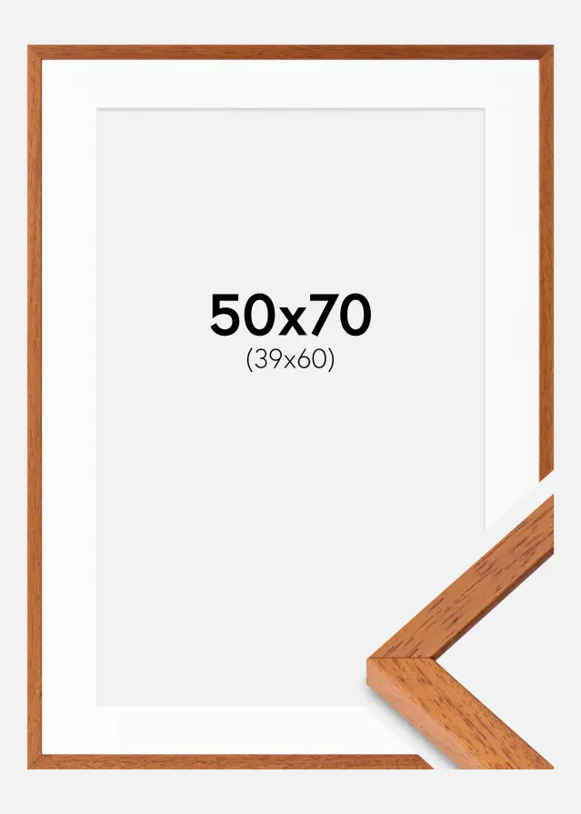 Rám Ares Třešeň 50x70 cm - Pasparty Bílý 40x61 cm