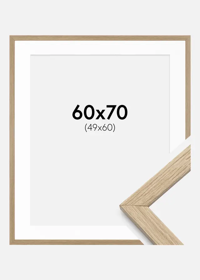 Rám Stilren dub 60x70 cm - Pasparty Bílý 50x61 cm