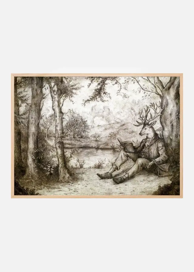 READING UNDER A TREE Plakát