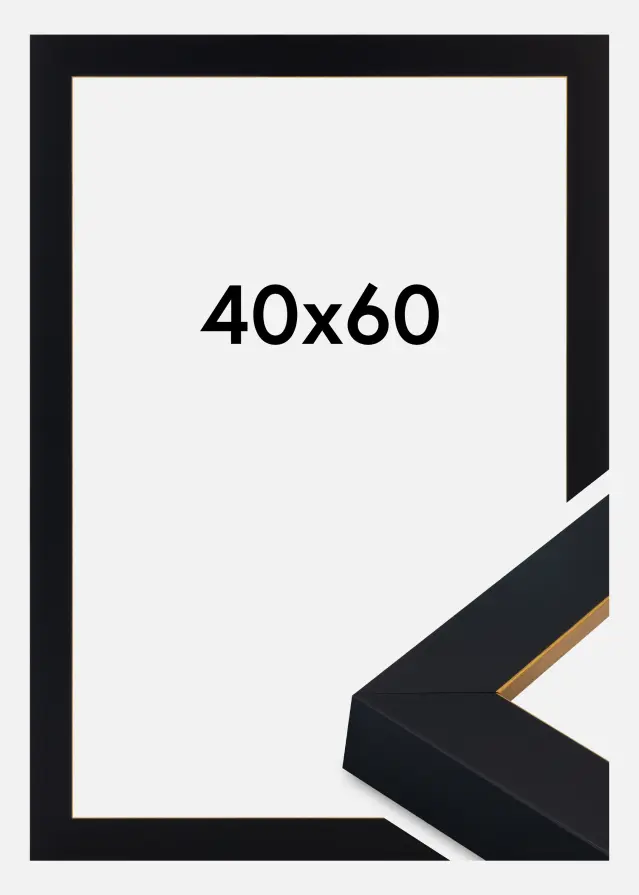 Rám Sussex Akrylové sklo Černá/Zlatá 40x60 cm