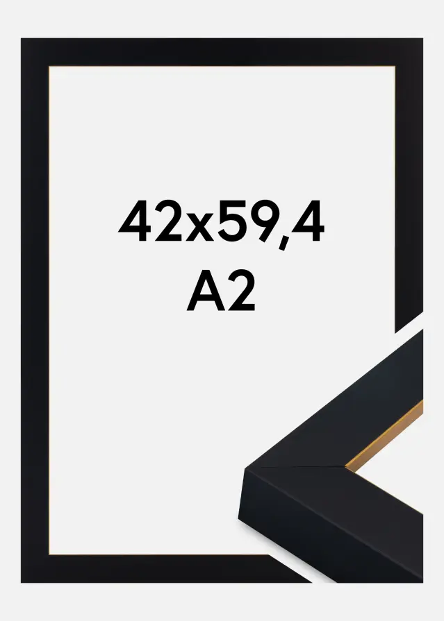 Rám Sussex Akrylové sklo Černá/Zlatá 42x59,4 cm (A2)