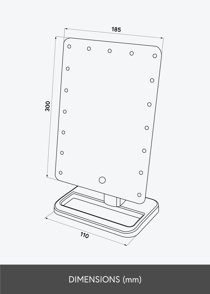 KAILA Make-up zrcátko Foot Bílá 18x30 cm