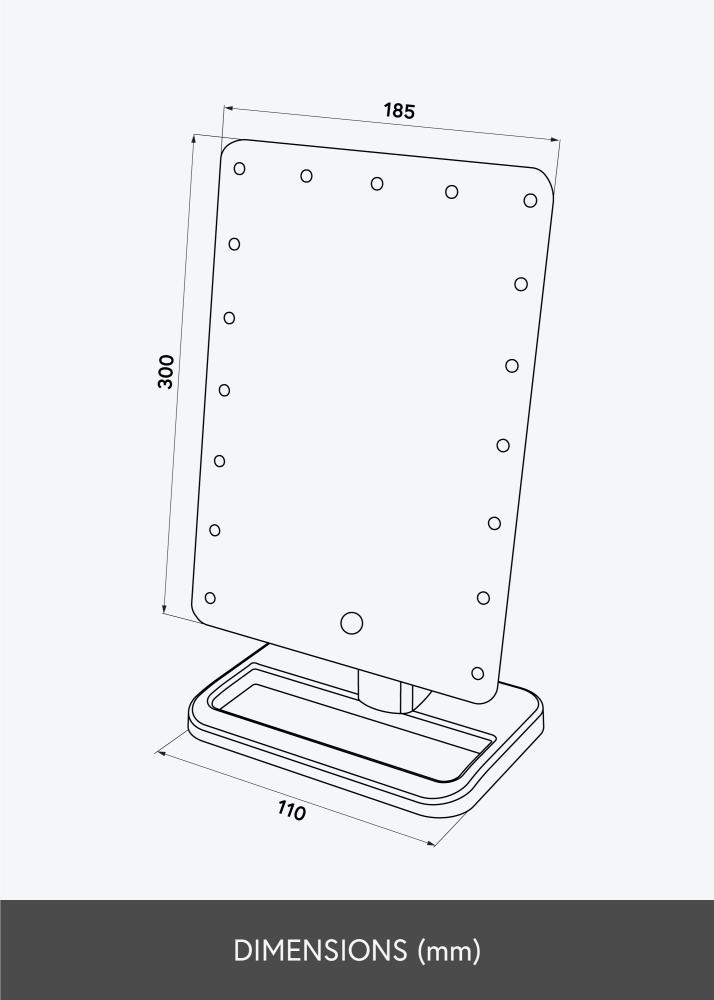 KAILA Make-up zrcátko Foot Cerná 18x30 cm