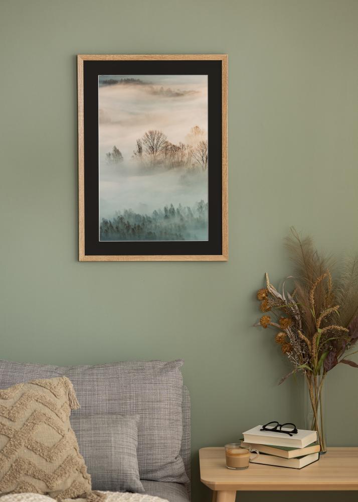 Rám Fiorito Svetlý Dub 50x60 cm - Pasparta Cerná 37x46 cm