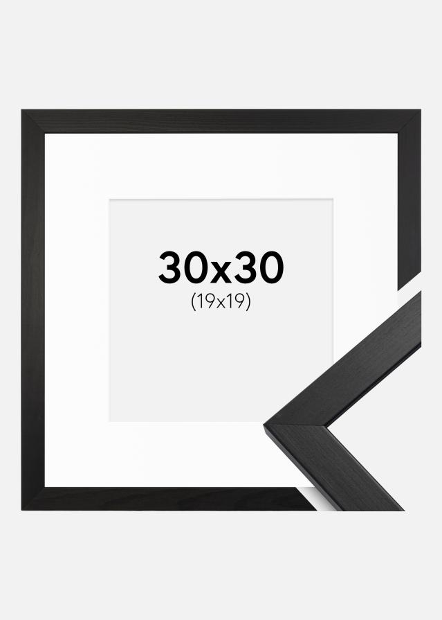 Rám Stylové Cerná 30x30 cm - Pasparta Bílá 20x20 cm