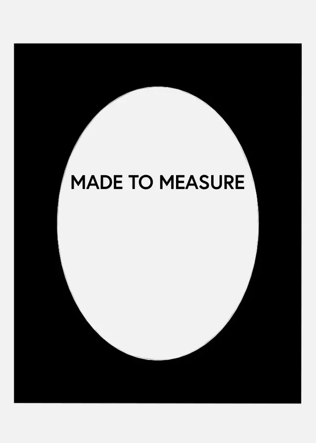 Pasparta Oválná/kulatá Cerná Bílý stred - Vyrobeno na míru