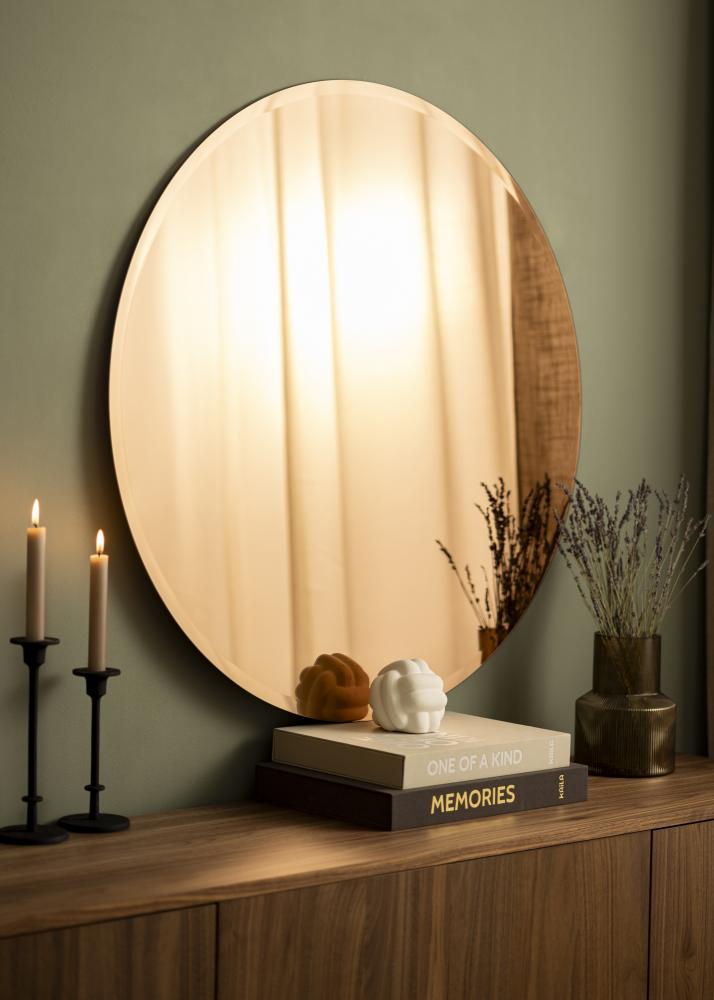 KAILA Kulatý Zrcadlo Rose Gold Deluxe 90 cm Ø