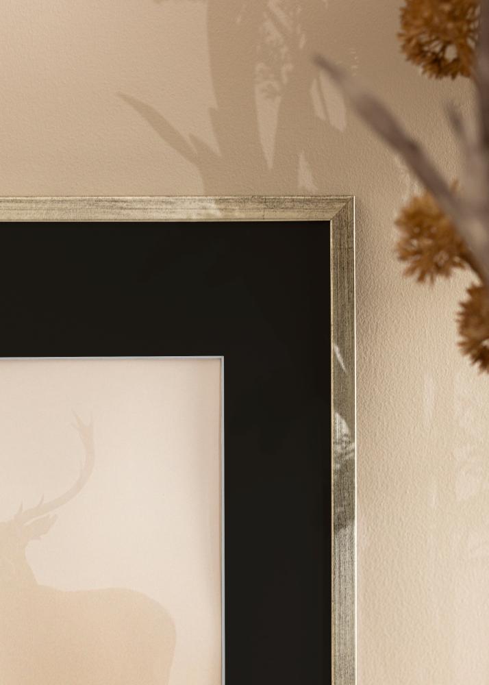 Rám Galant Stríbrná 40x50 cm - Pasparta Cerná 12x16 inches