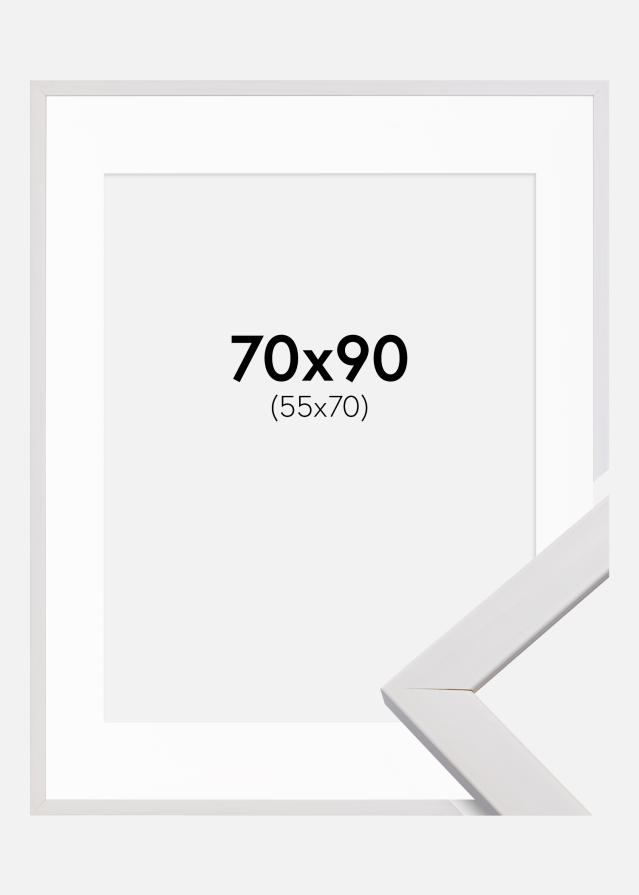 Rám Stylové Bílá 70x90 cm - Pasparta Bílá 56x71 cm