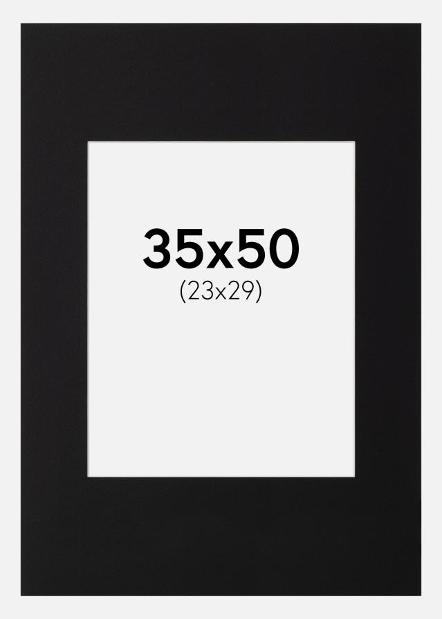 Pasparta Cerná Standardní Bílý stred 35x50 cm (23x29)