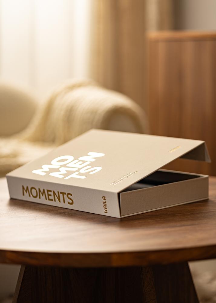 KAILA MOMENTS Creme - Coffee Table Photo Album (60 Cerná Strany / 30 listů)