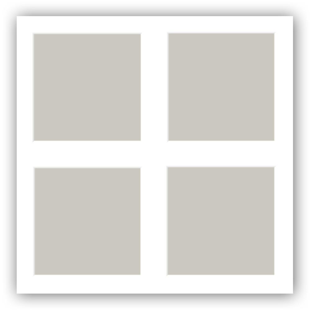 Pasparta Bílá 60x60 cm - Koláž 4 Obrazy (24x24 cm)