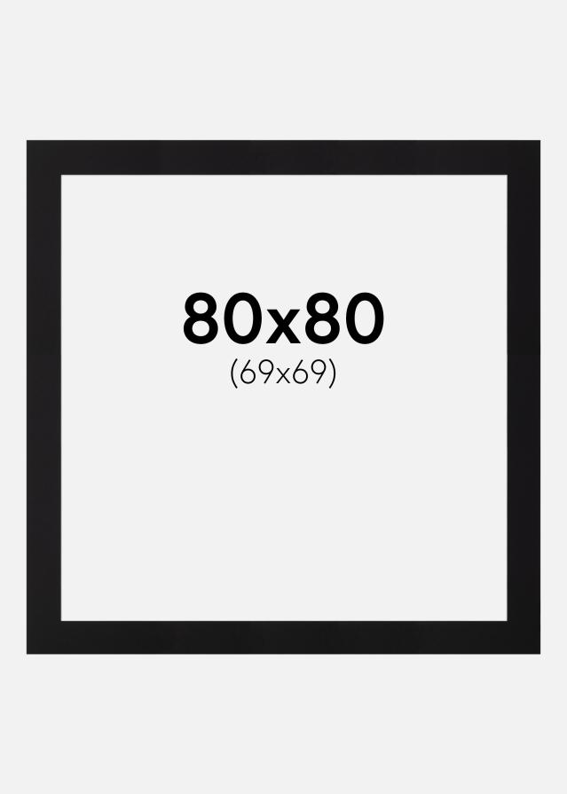 Pasparta Cerná Bílý stred 80x80 cm (69x69)