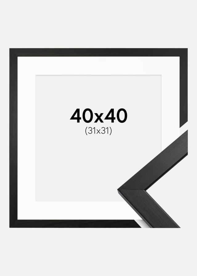 Rám Stylové Cerná 40x40 cm - Pasparta Bílá 32x32 cm