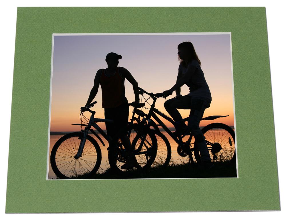 Pasparta Zelená Bílý stred - Vyrobeno na míru