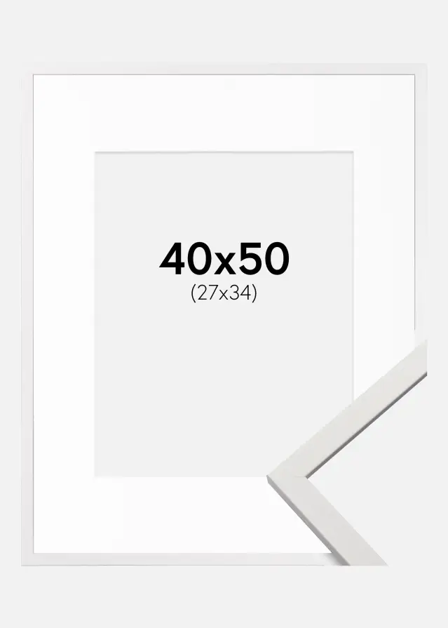 Rám Edsbyn Bílá 40x50 cm - Pasparta Bílá 28x35 cm