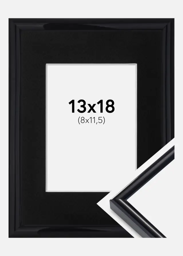 Rám Victoria Cerná 13x18 cm - Pasparta Cerná 9x12 cm