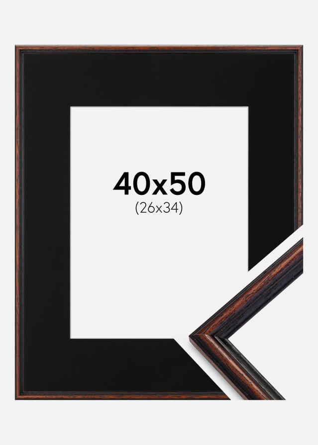 Rám Horndal Vlašký orech 40x50 cm - Pasparta Cerná 27x35 cm
