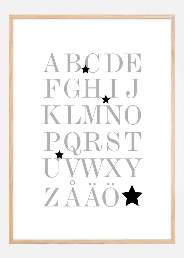 ABC - Šedá/cerná Plakát