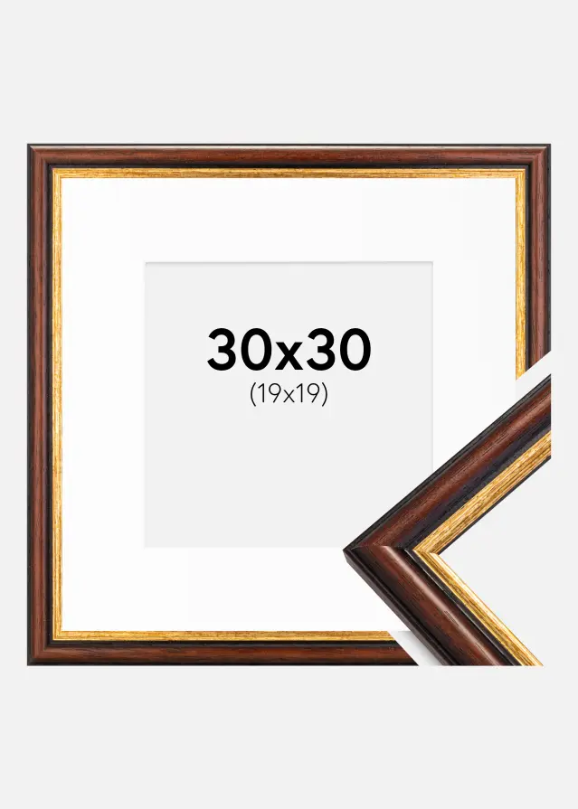 Rám Siljan Hnedá 30x30 cm - Pasparta Bílá 20x20 cm