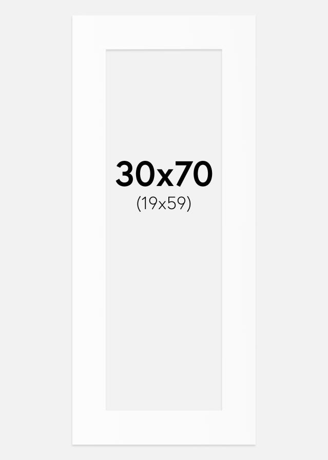 Pasparta Bílá Standardní Bílý stred 30x70 cm (19x59)