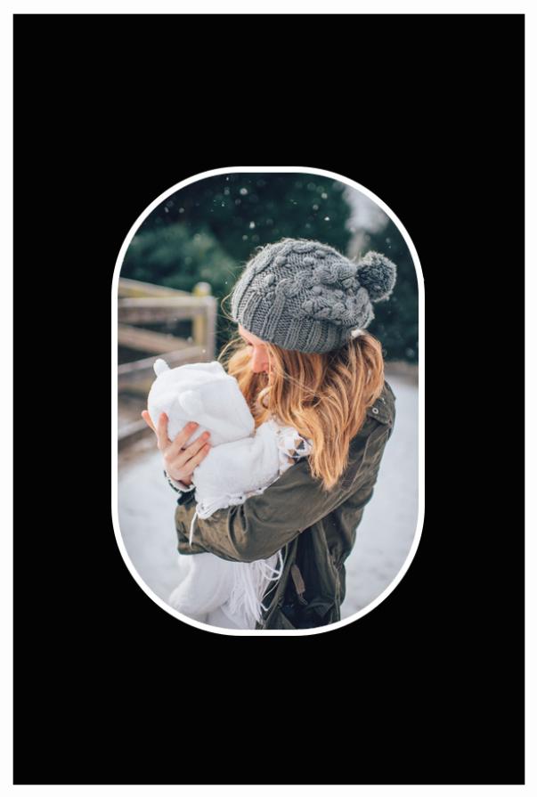 Pasparta Cerná Zaoblené rohy 10x15 cm (6x9 cm)