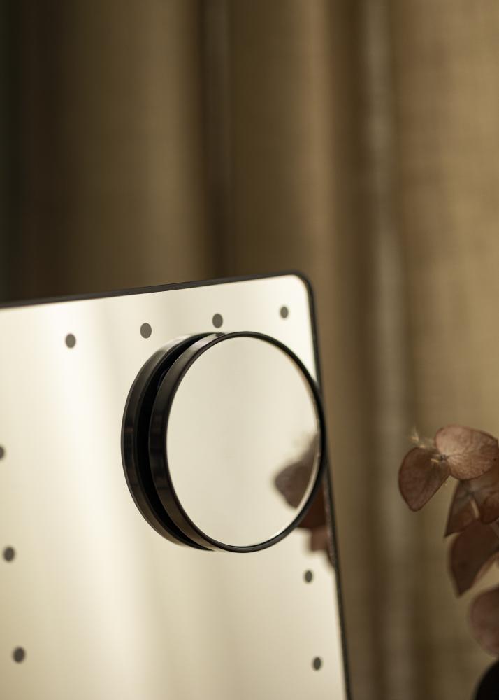 KAILA Make-up zrcátko LED m. Reproduktor Bluetooth Cerná 18x30 cm