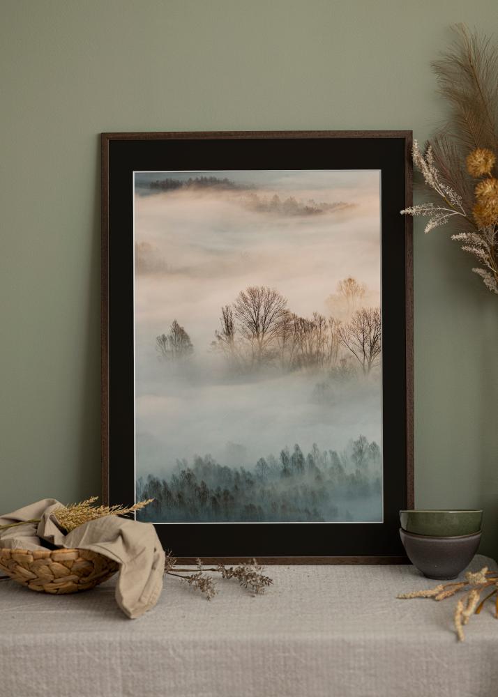 Rám Edsbyn Vlašký orech 40x40 cm - Pasparta Cerná 10x10 inches