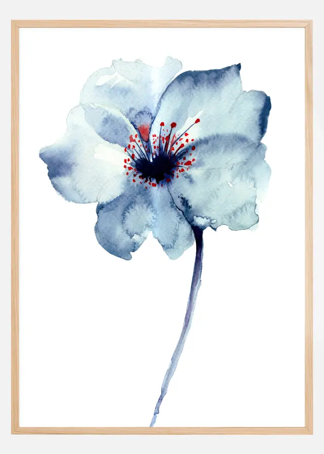 Aquarelle Flower - Blue Plakát