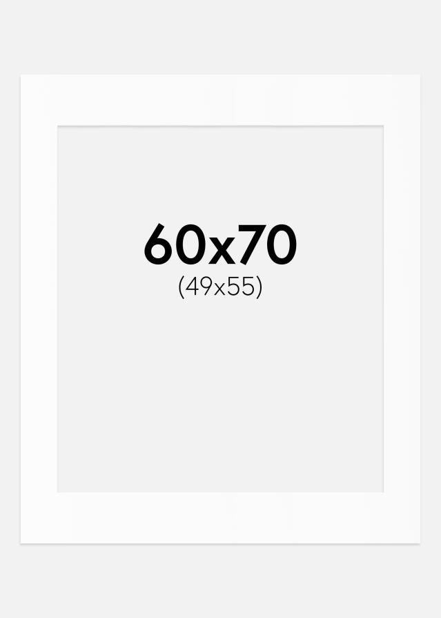 Pasparta Bílá Standardní Bílý stred 60x70 cm (49x55)