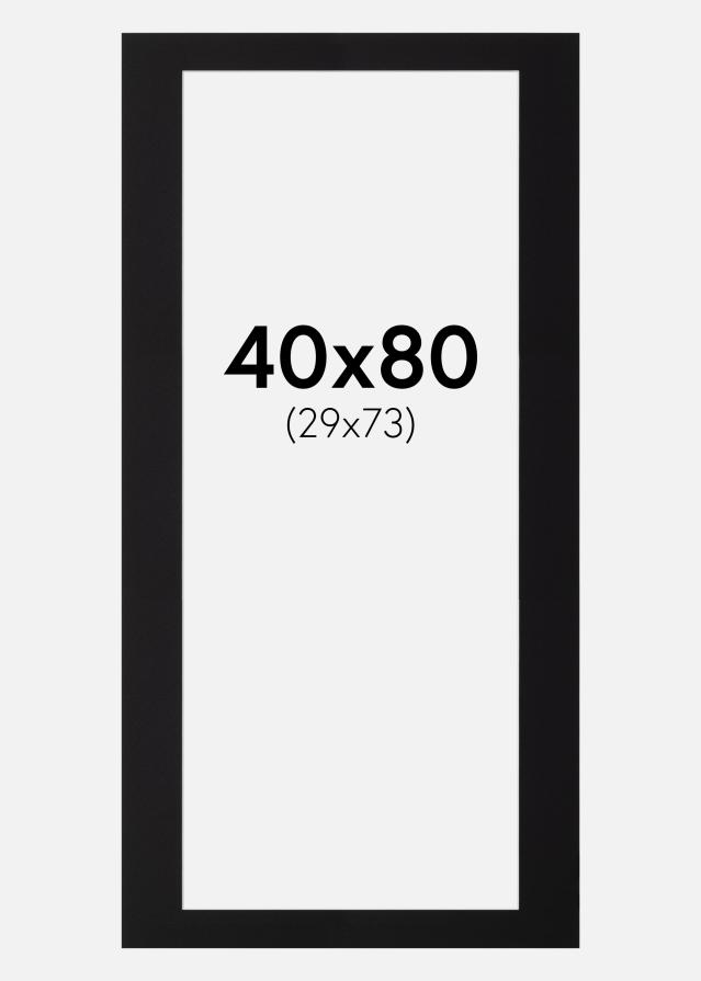 Pasparta Cerná Standardní Bílý stred 40x80 cm (29x73)