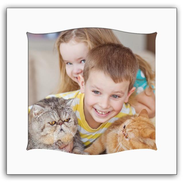 Pasparta Bílá Vlnitá 50x50 cm (39x39)