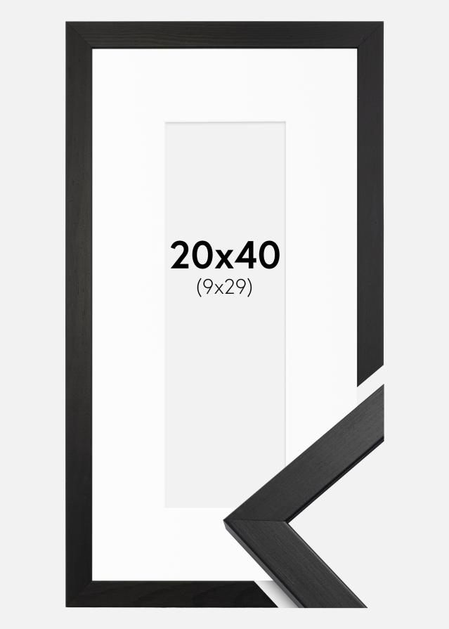 Rám Stylové Cerná 20x40 cm - Pasparta Bílá 10x30 cm