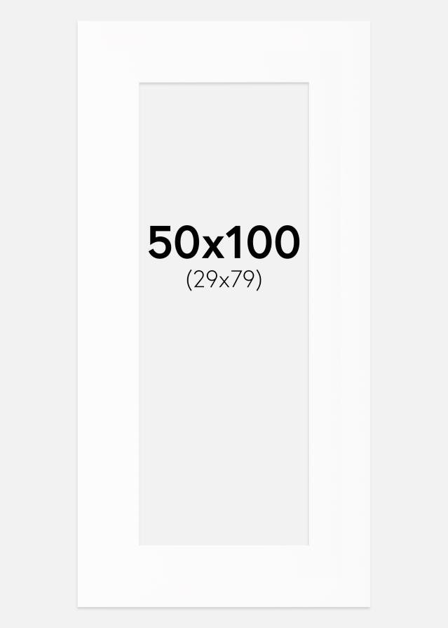 Pasparta Bílá Standardní Bílý stred 50x100 cm (29x79)