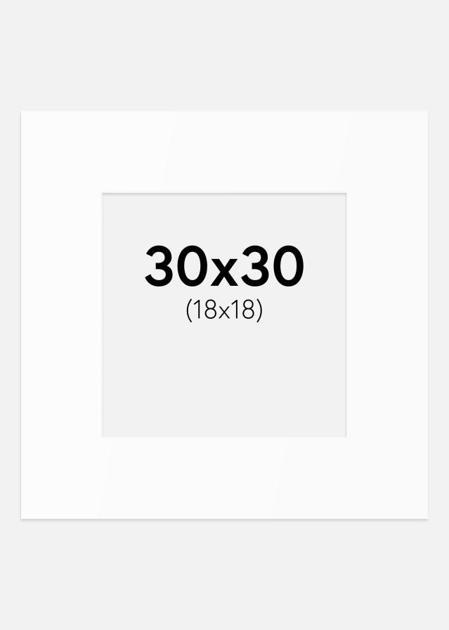 Pasparta Bílý Standard (Bílé Jádro) 30x30 cm (18x18)