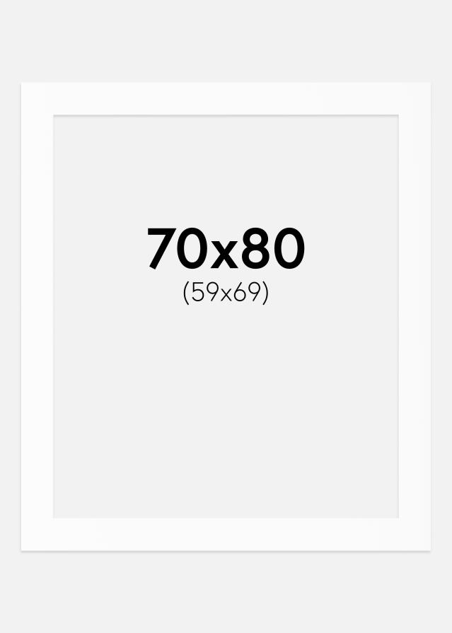 Pasparta Bílá Standardní Bílý stred 70x80 cm (59x69)