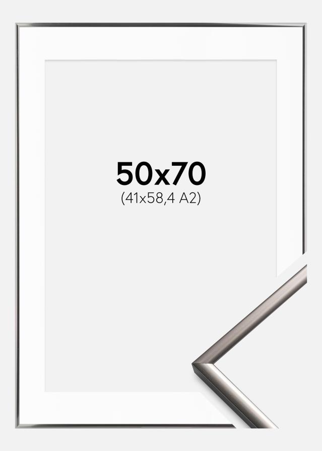 Rám New Lifestyle Ocel 50x70 cm - Pasparta Bílá 42x59,4 cm (A2)