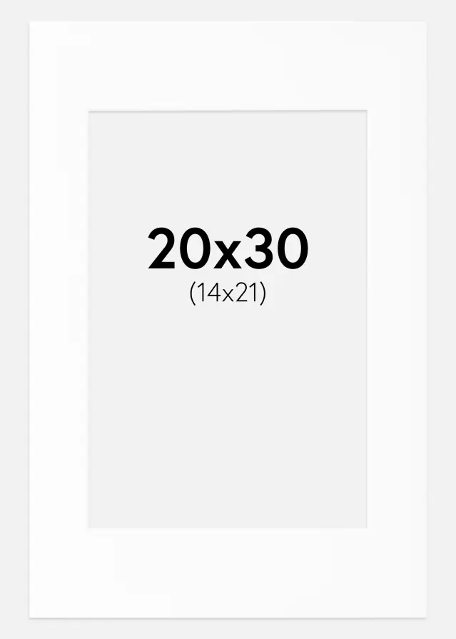 Pasparta Bílá Standardní Bílý stred 20x30 cm (14x21)