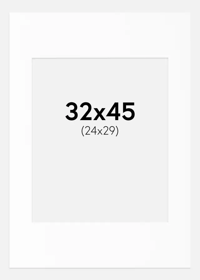 Pasparta Bílá Standardní Bílý stred 32x45 cm (24x29)