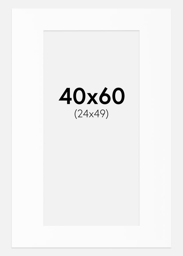 Pasparta Bílá Standardní Bílý stred 40x60 cm (24x49)