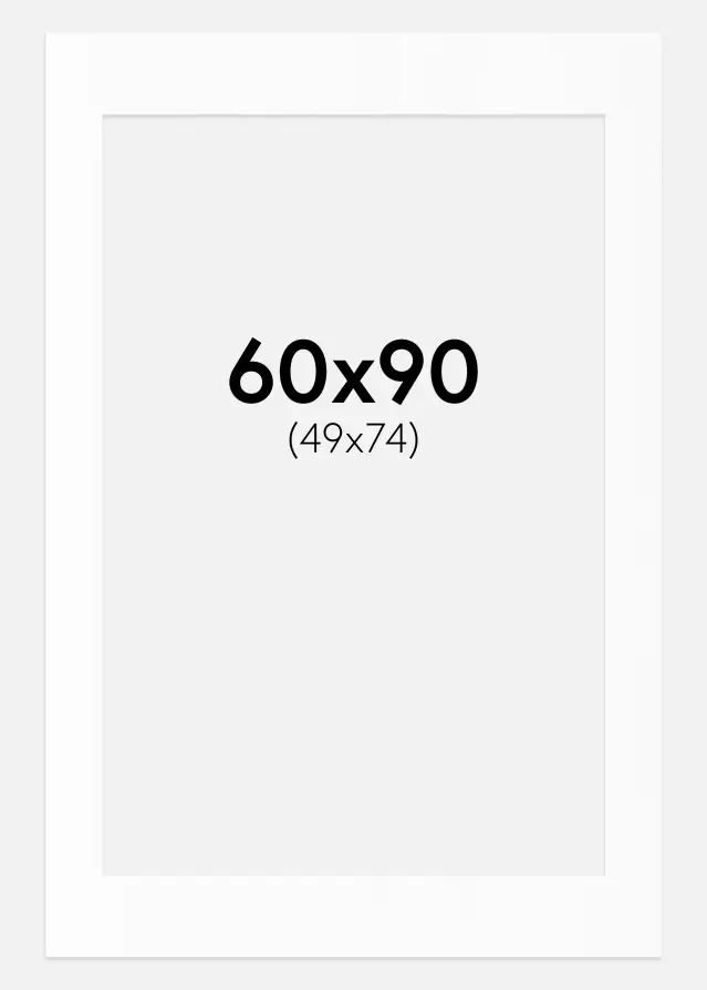 Pasparta Bílá Standardní Bílý stred 60x90 cm (49x74)