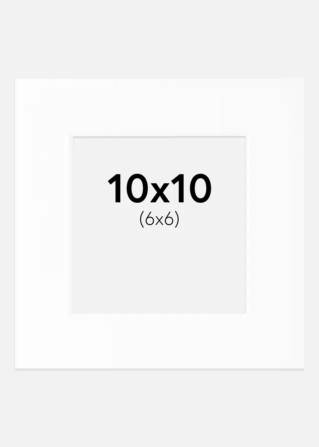 Pasparta Bílá Standardní Bílý stred 10x10 cm (6x6)