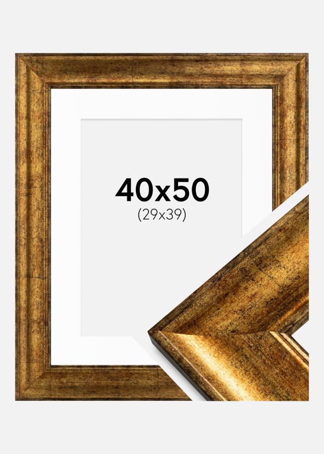 Rám Saltsjöbaden Zlatá 40x50 cm - Pasparta Bílá 30x40 cm