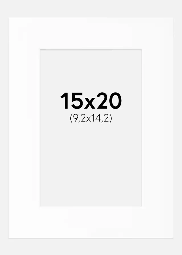 Pasparta Bílá Standardní Bílý stred 15x20 cm (9,2x14,2)