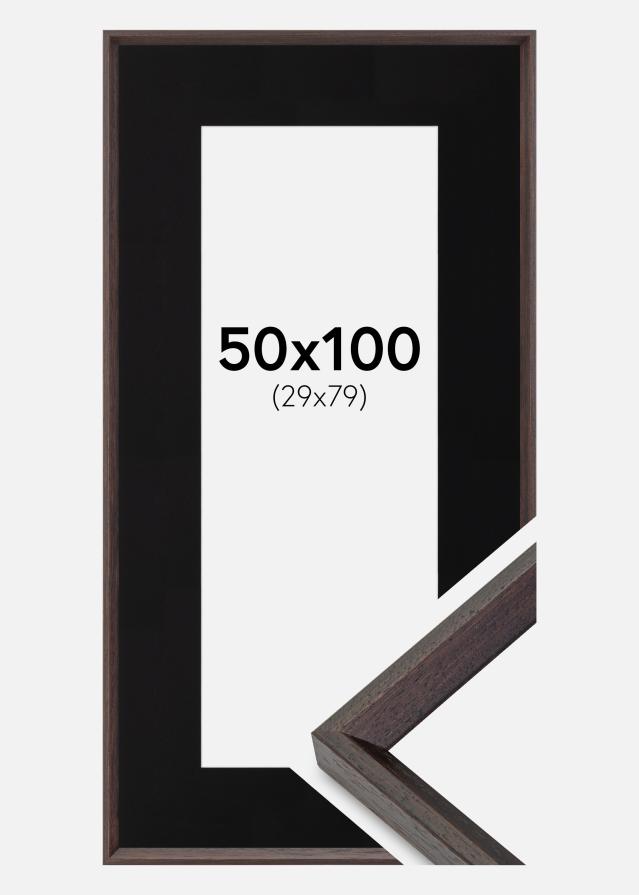 Rám Globe Espresso 50x100 cm - Pasparta Cerná 30x80 cm